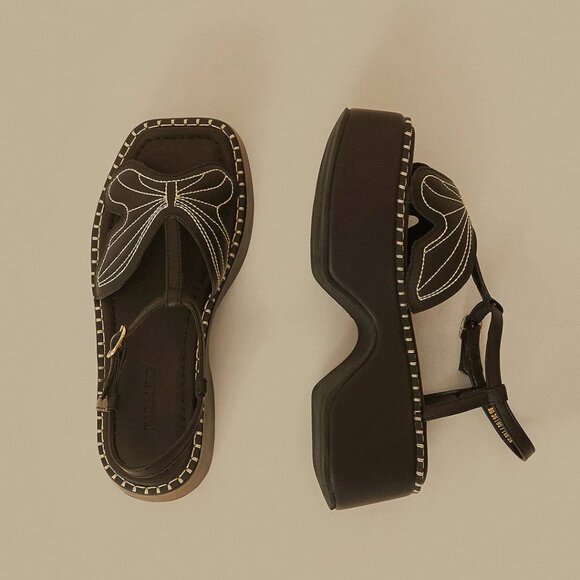 Farm Rio Black Butterfly Flatform sandal - Picture 11 of 13